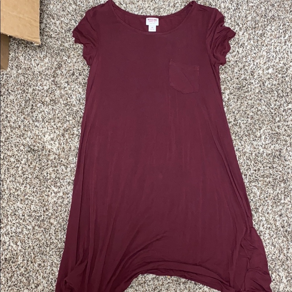 burnt red flow tshirt dress